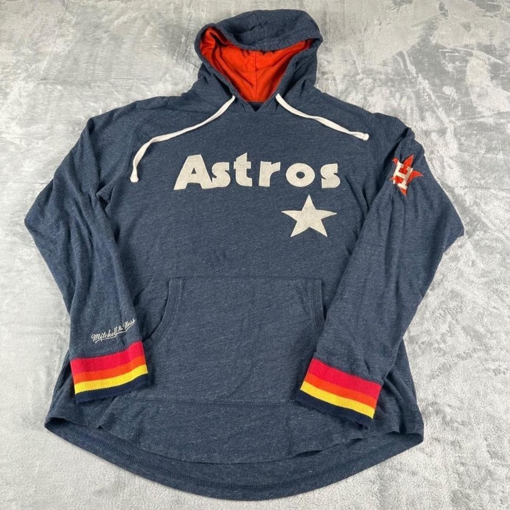 Mitchell & Ness Houston Astros Hoodie Men's Medium Blue Sportswear Streetwear‎